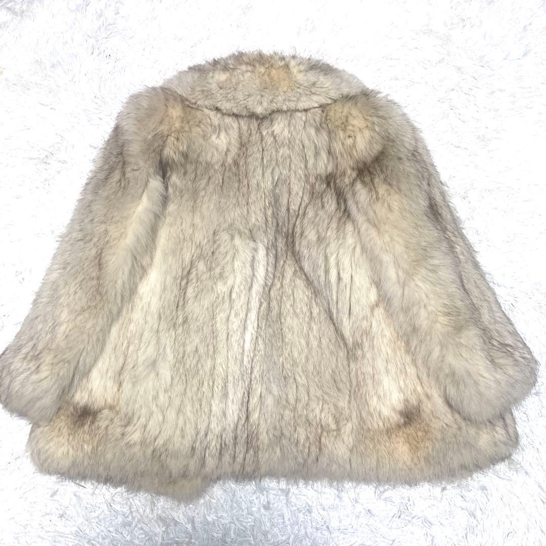 美品✨EMBA ボリューム　ブルーフォックス　ファーコート　L 毛皮　希少色