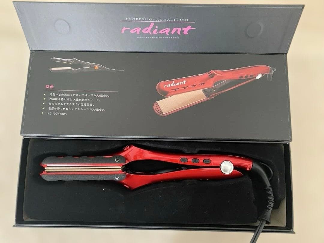 radiant シルクプロストレートヘアアイロン 赤　35mm