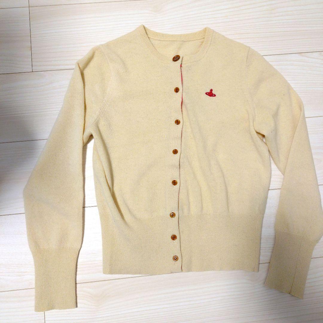 ヴィヴィアンウエストウッド　オーブワンポイントカーディガン　オフホワイト