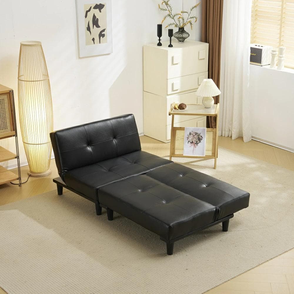 超人気！ソファベッド ソファ ベッド ロータイプ 2人　オシャレ　BLACK