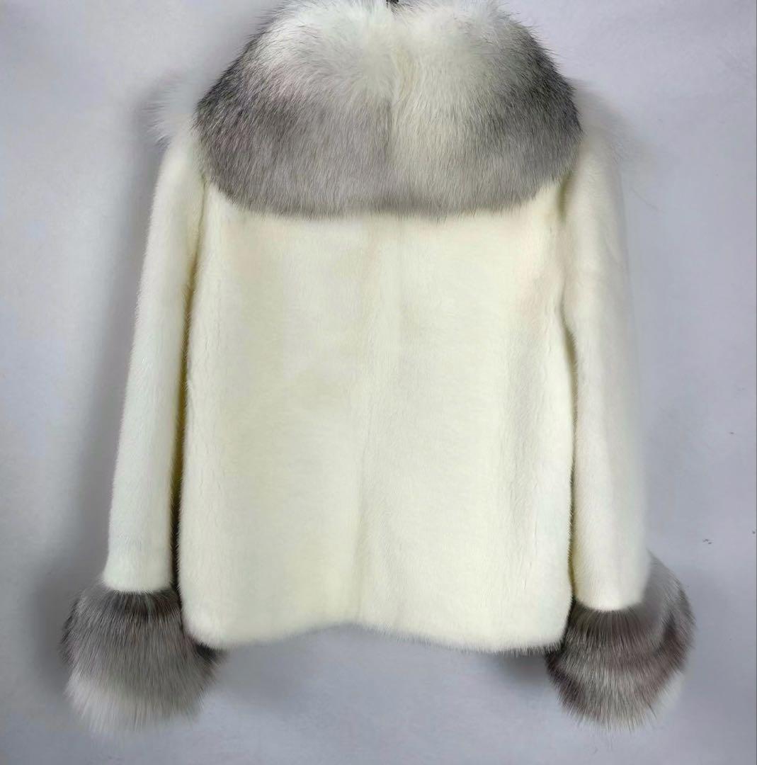 マーベルグラデーションフォックスXパールホワイトミンク　ショートコート