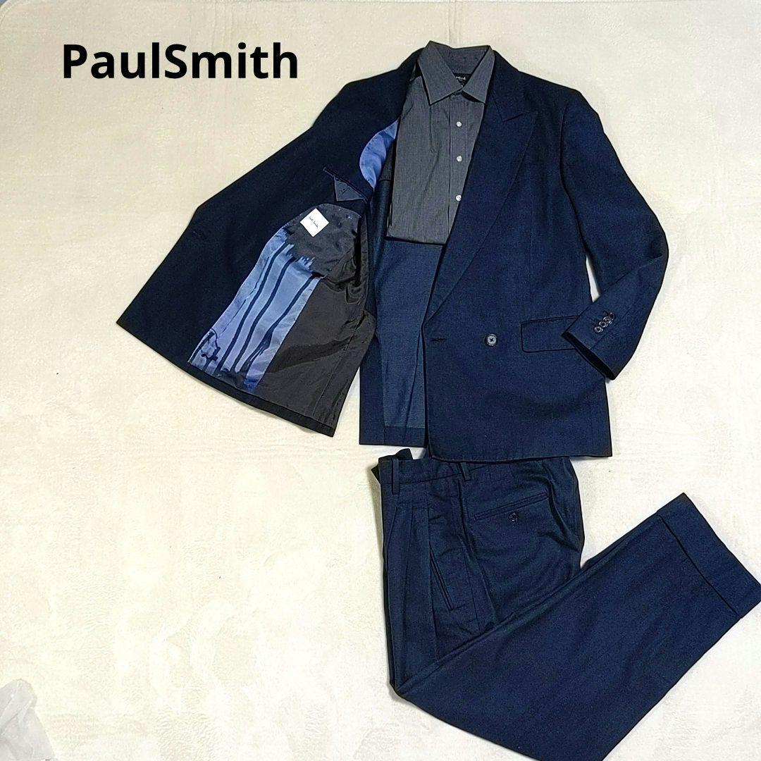【美品】　現行タグ　ポールスミス　ダブルスーツ　麻シルク　オーバーシルエット