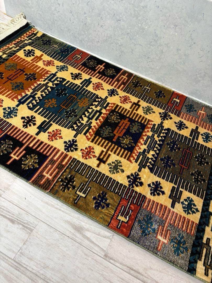 ラグ IZMIR 玄関マット　ビンテージ　ベルギー製ビンテージ品