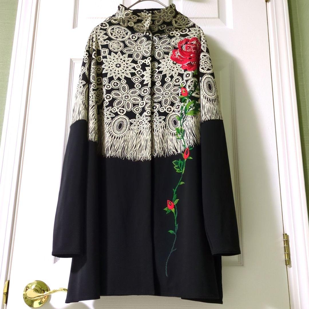 【専用】TOKUKO 1er VOL　前開き チュニック　羽織物　お花　刺繍