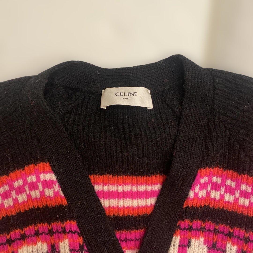 CELINE 幾何学模様 カーディガン S