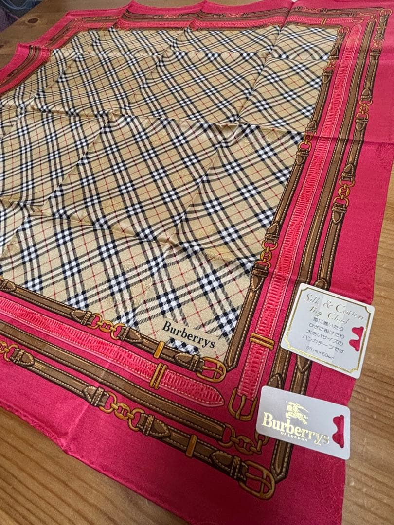 H*a様 シルク&コットンBurberrys チェック柄 ハンカチ 5点セット