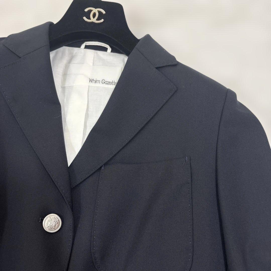 美品　ウィムガゼット　テーラードジャケット　紺色　銀ボタン　紺ブレ　フリーサイズ
