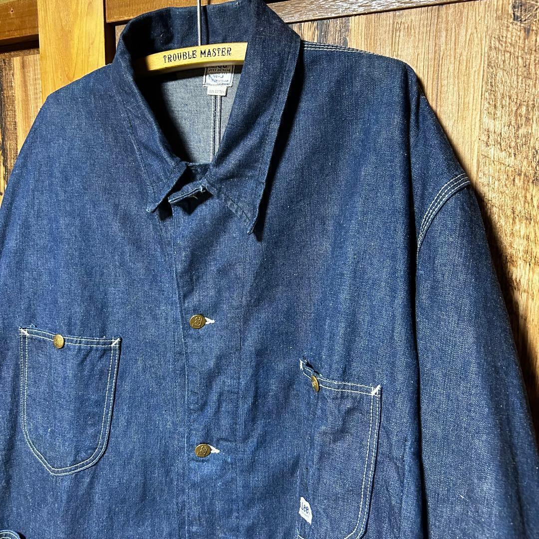 ビッグサイズ　Lee 91-J カバーオール デニム 濃紺 　ワンウオッシュ