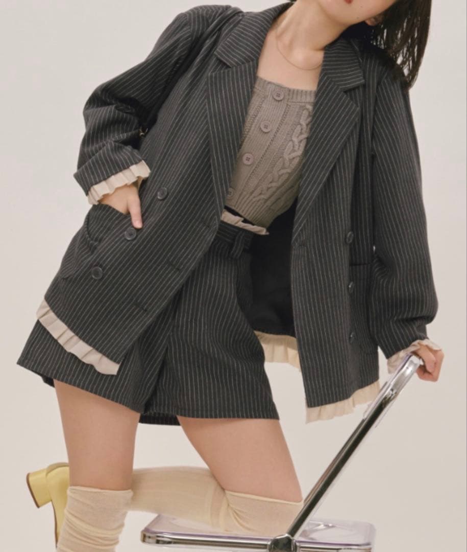 ジャケット・アウター loin nuit frill layered design jacket