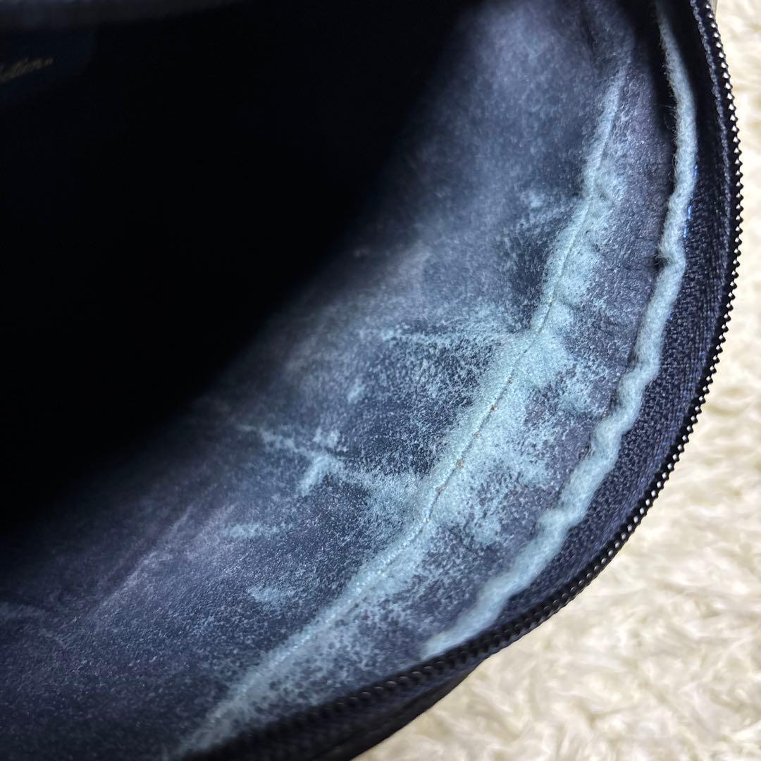 GUCCI オールドグッチ PVC クラッチバッグ GG ネイビー シェリー