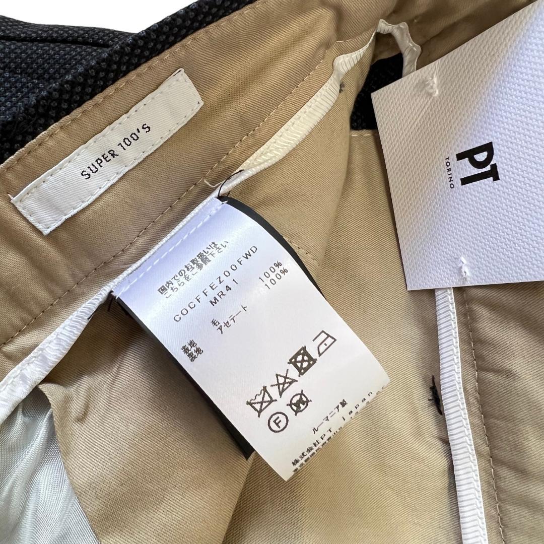 PT TORINO ウール スラックス 48 ダークネイビー 濃紺 トリノ 新品