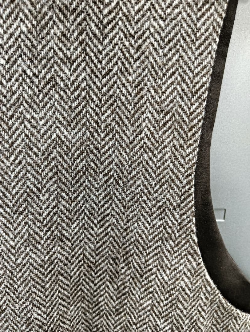 TAGLIATORE ヘリンボーンベスト茶サイズ50