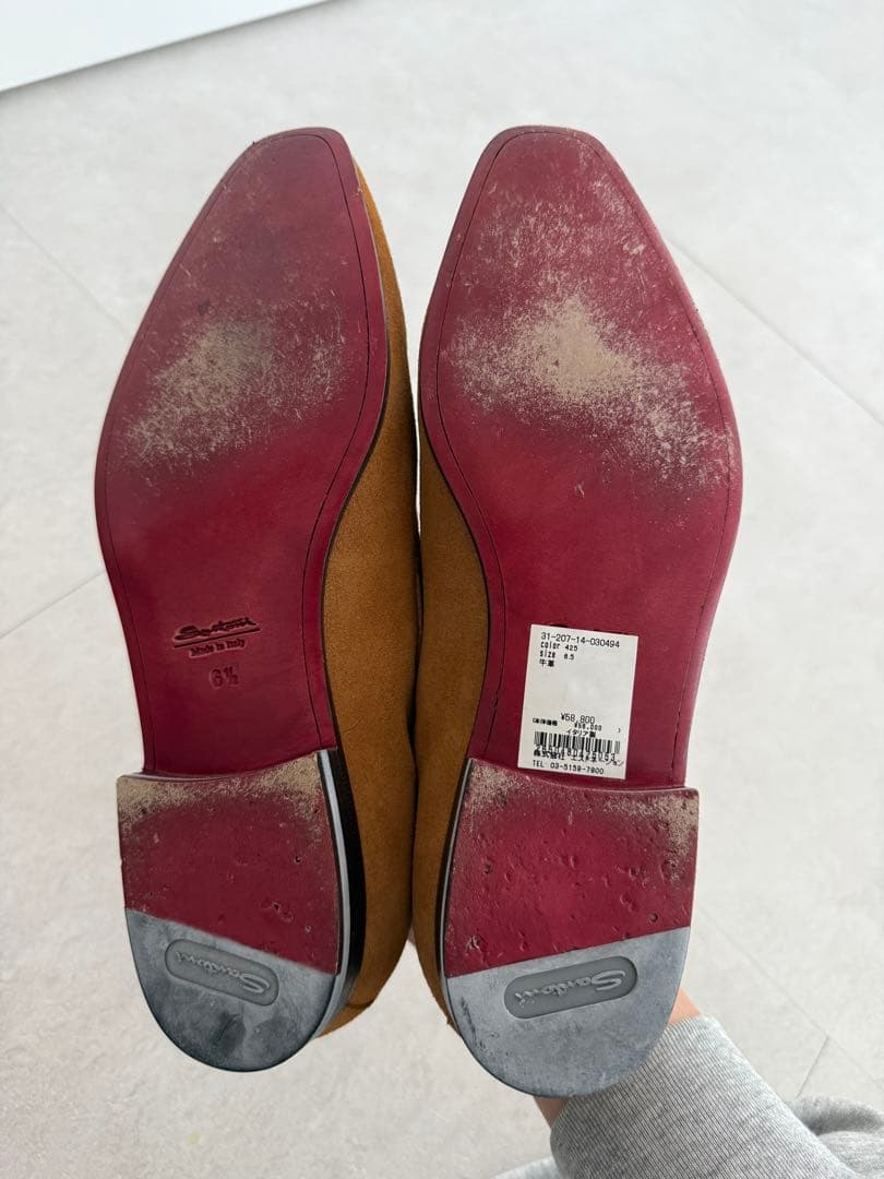 サントーニ　Santino ブラウン スエード ローファー