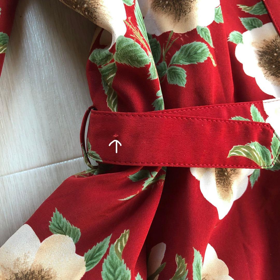 インゲボルグ 野薔薇 花柄 フリル レース 7分袖 ワンピース