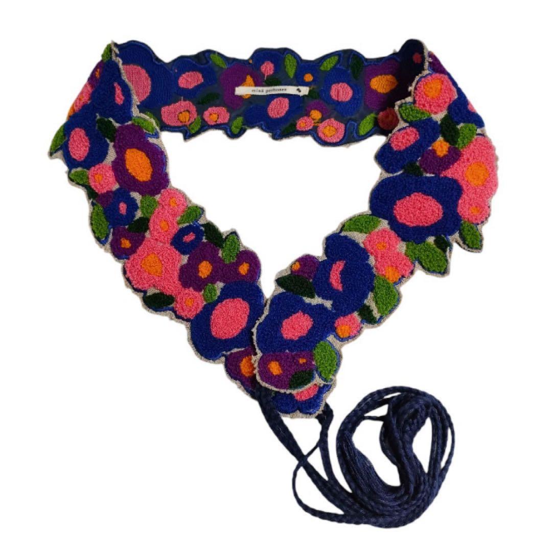 ミナペルホネン flower curtain ベルト　刺繍　フラワーカーテン