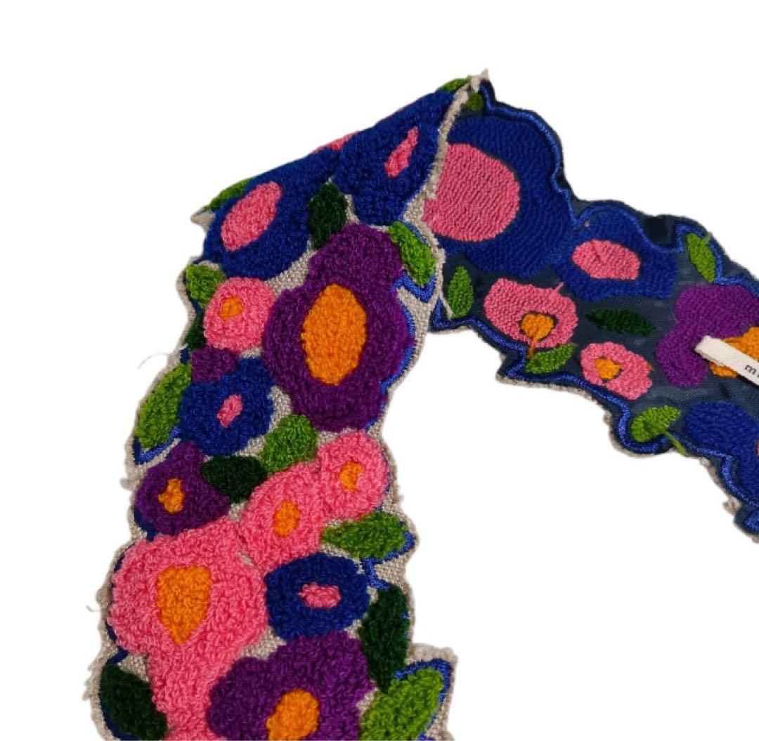 ミナペルホネン flower curtain ベルト　刺繍　フラワーカーテン