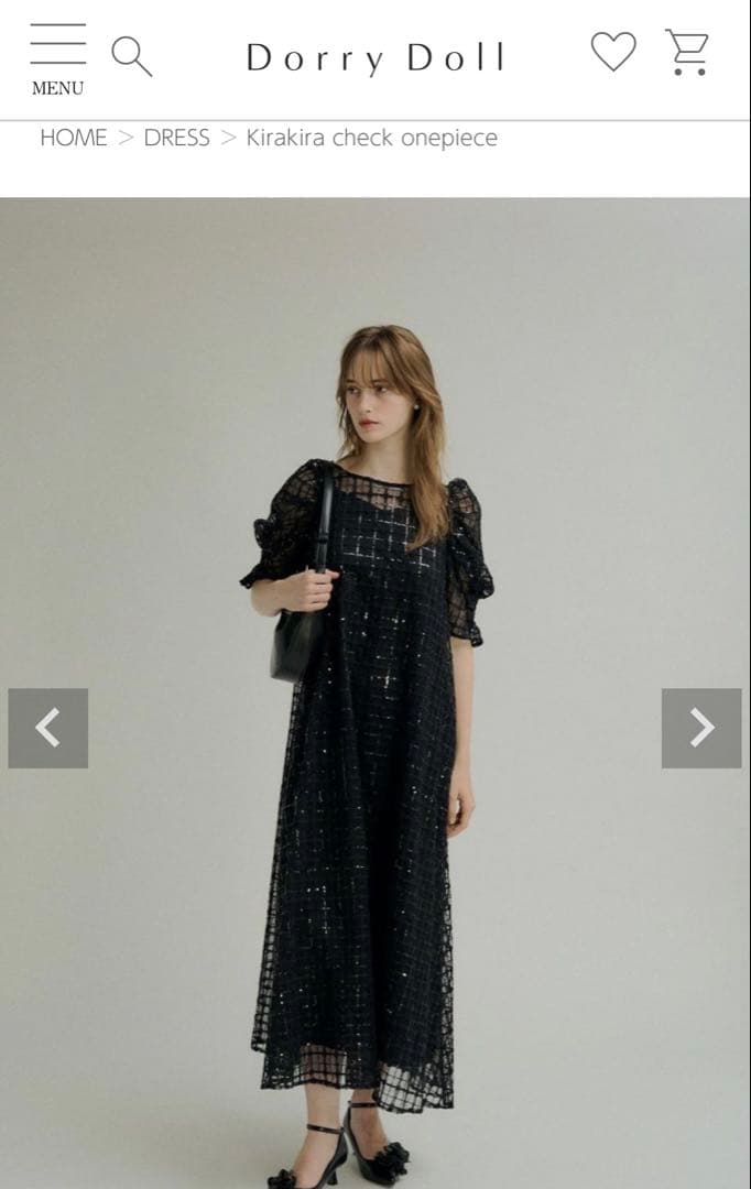 Dorry Doll Kirakira check onepiece ブラック