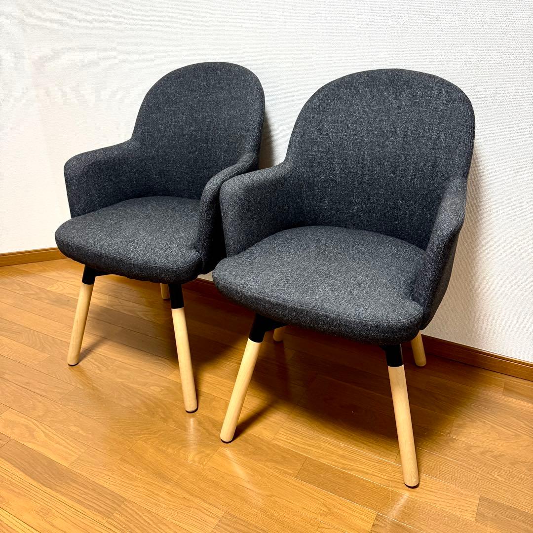 FT 　IKEA ヤンオロフ回転パーソナルチェア ダークグレー 2脚