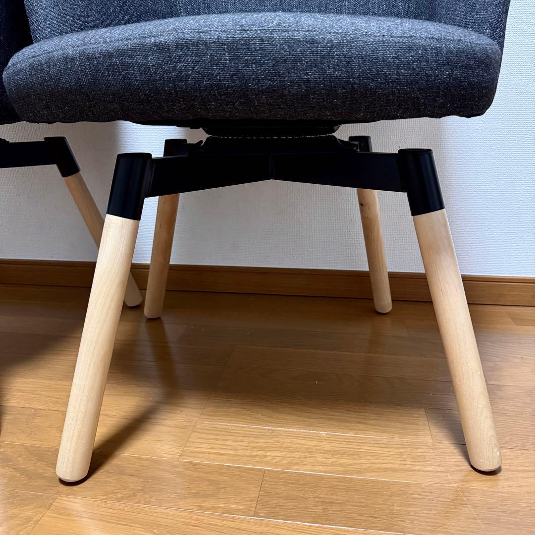 FT 　IKEA ヤンオロフ回転パーソナルチェア ダークグレー 2脚