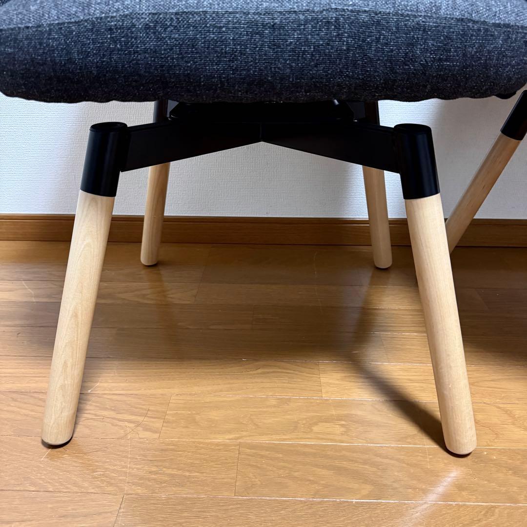 FT 　IKEA ヤンオロフ回転パーソナルチェア ダークグレー 2脚
