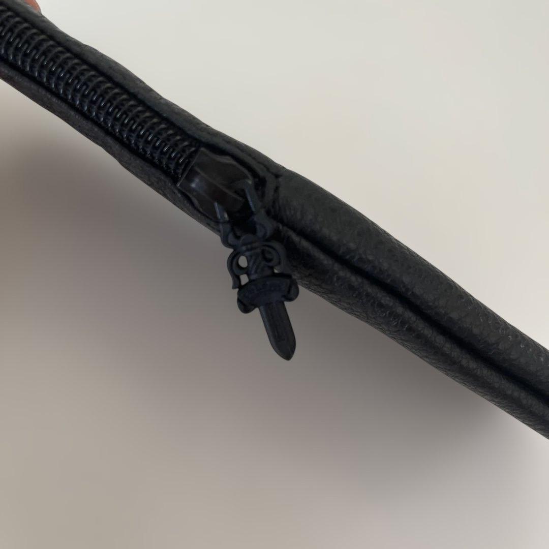 【Chrome Hearts】メガネケース レザー ブラック クロス付き