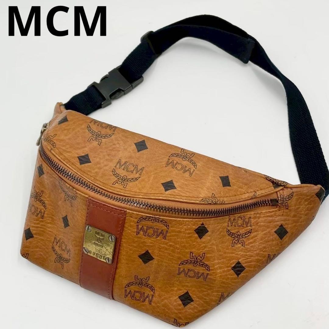 良品　エムシーエム　ヴィセトス　レザー　ウエストポーチ　ブラウン系