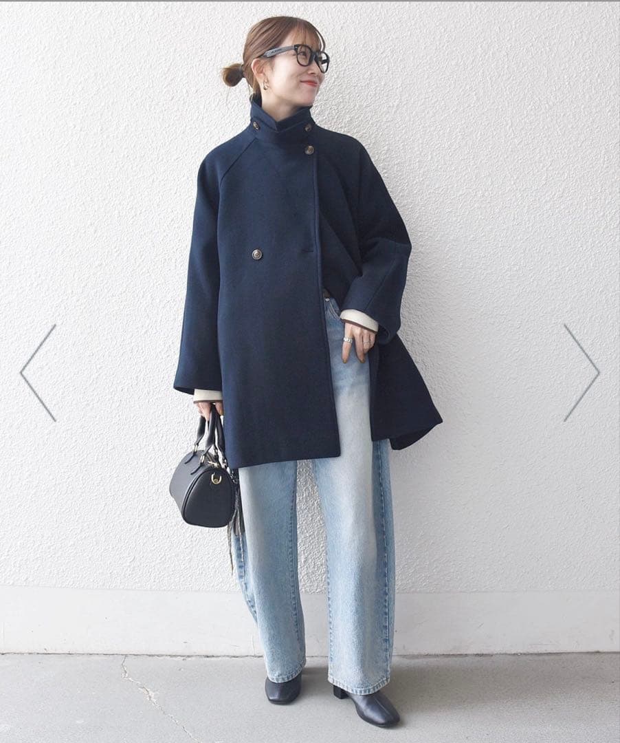 SHIPS any*PUREWOOL スタンド&テーラード ハーフコート