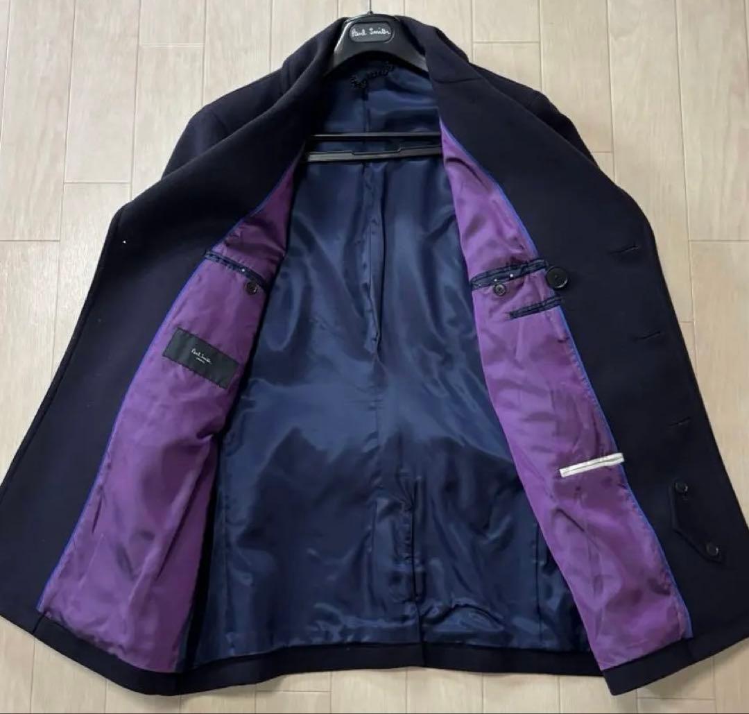 【美品】Paul Smith London ネイビーピーコート　毛100%