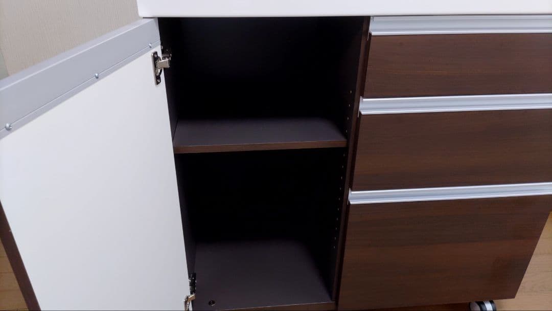 【美品】キャスター付きカウンターワゴン　幅90cm