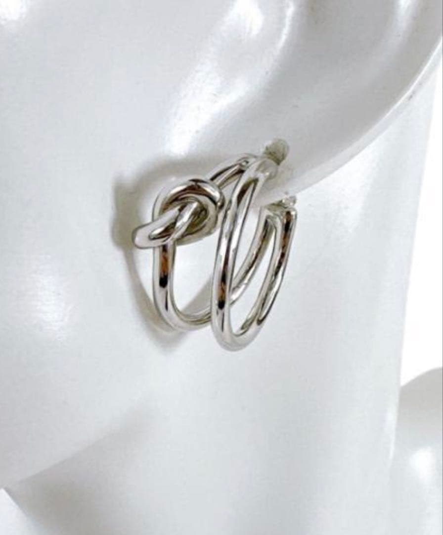 CELINE セリーヌ ノット ダブルフープ ピアス