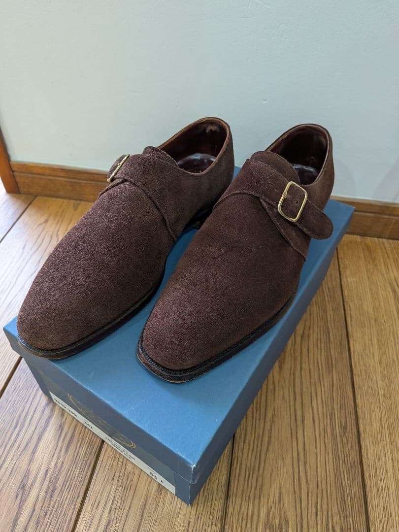 ジョージクレバリー　ダークブラウンスエード　 シングルモンク　 6½
