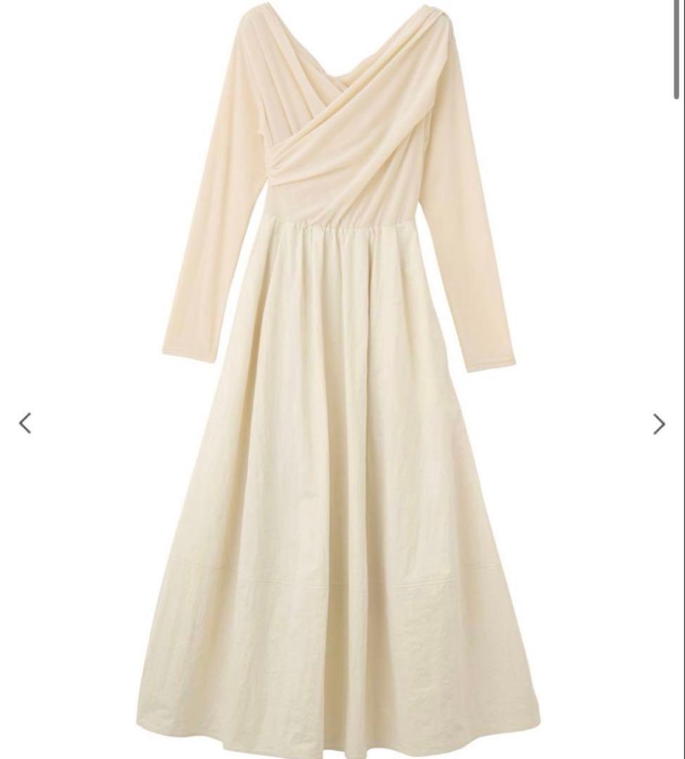 ココディール　ベロアドッキングワンピース　アイボリー COCODEAL 未使用