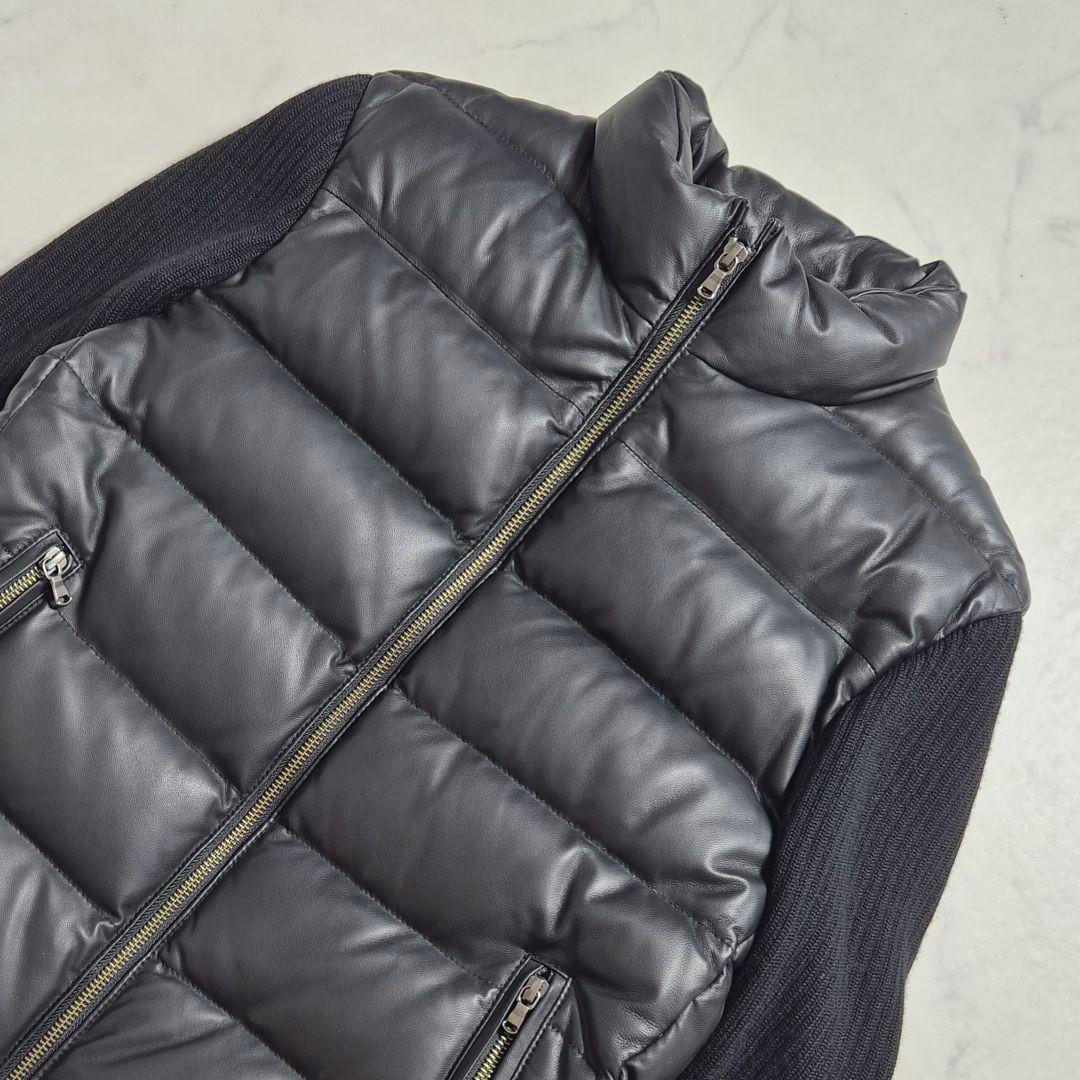 【美品】ハイストリート 羊革 ダウンジャケット ブラック M