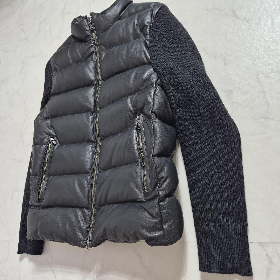 【美品】ハイストリート 羊革 ダウンジャケット ブラック M