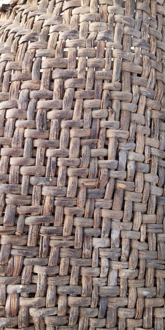 特大　山葡萄編み　カバン　バッグ　昭和レトロ　アンティーク　骨董