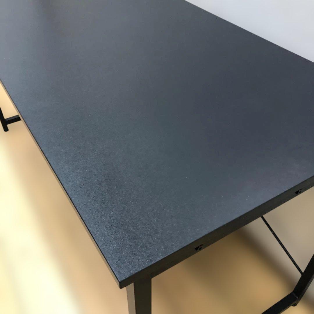 送料無料　シンプルデスク 幅140cm ブラック ワークデスク　250723-8