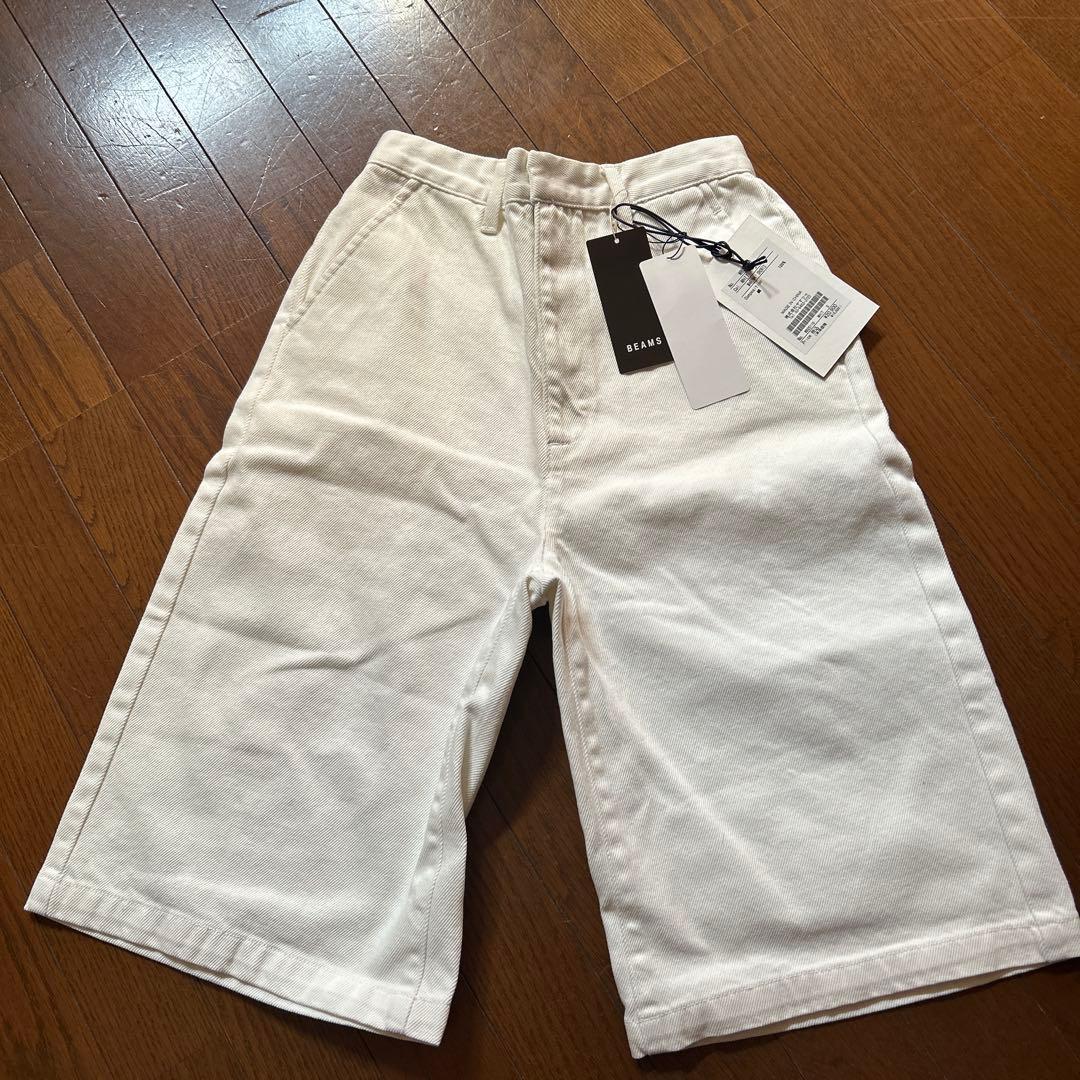 デミルクスビームス　woadblue ホワイトデニムハーフパンツ