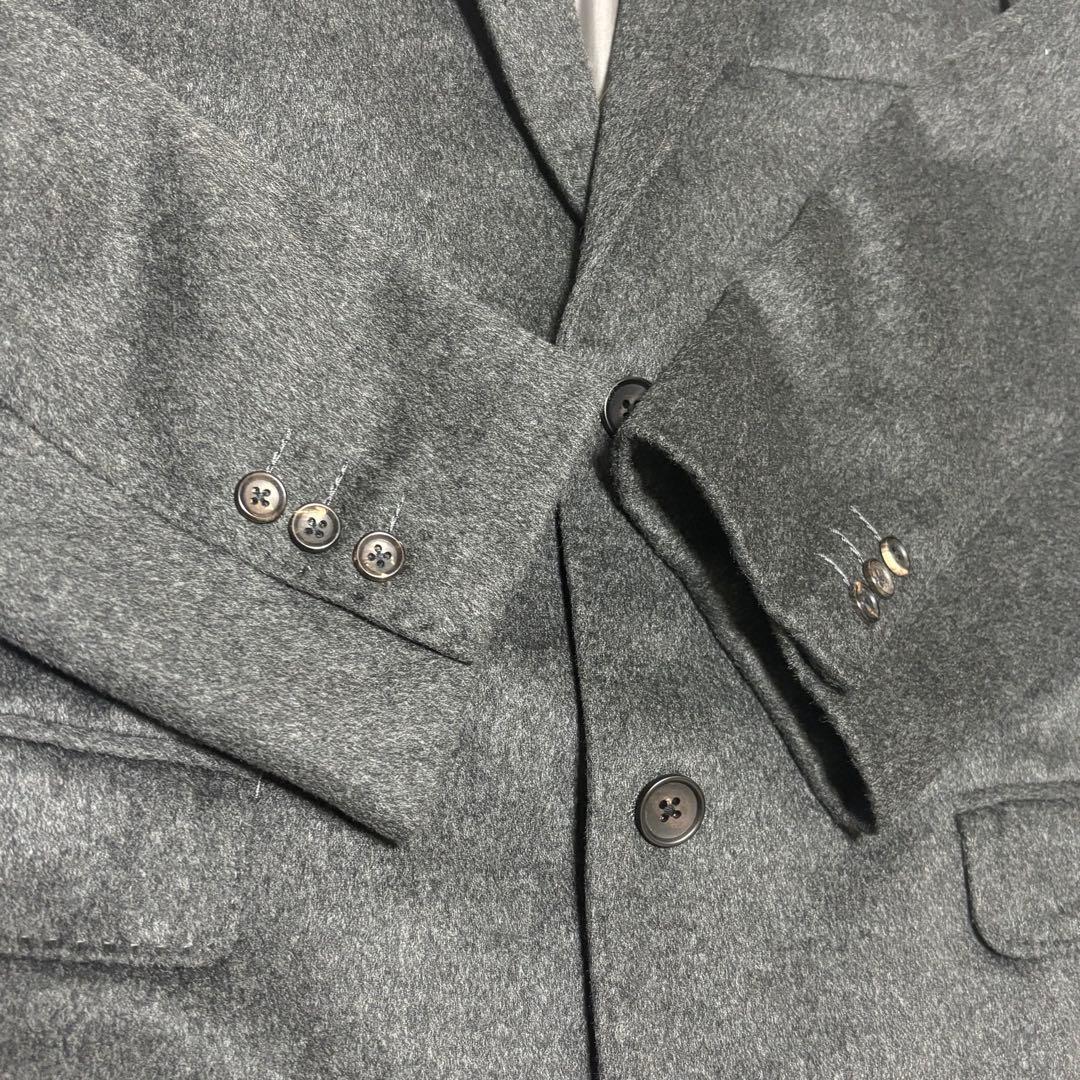 【極美品】パパス シングル テーラードジャケット カシミヤ100% グレー　Ｌ