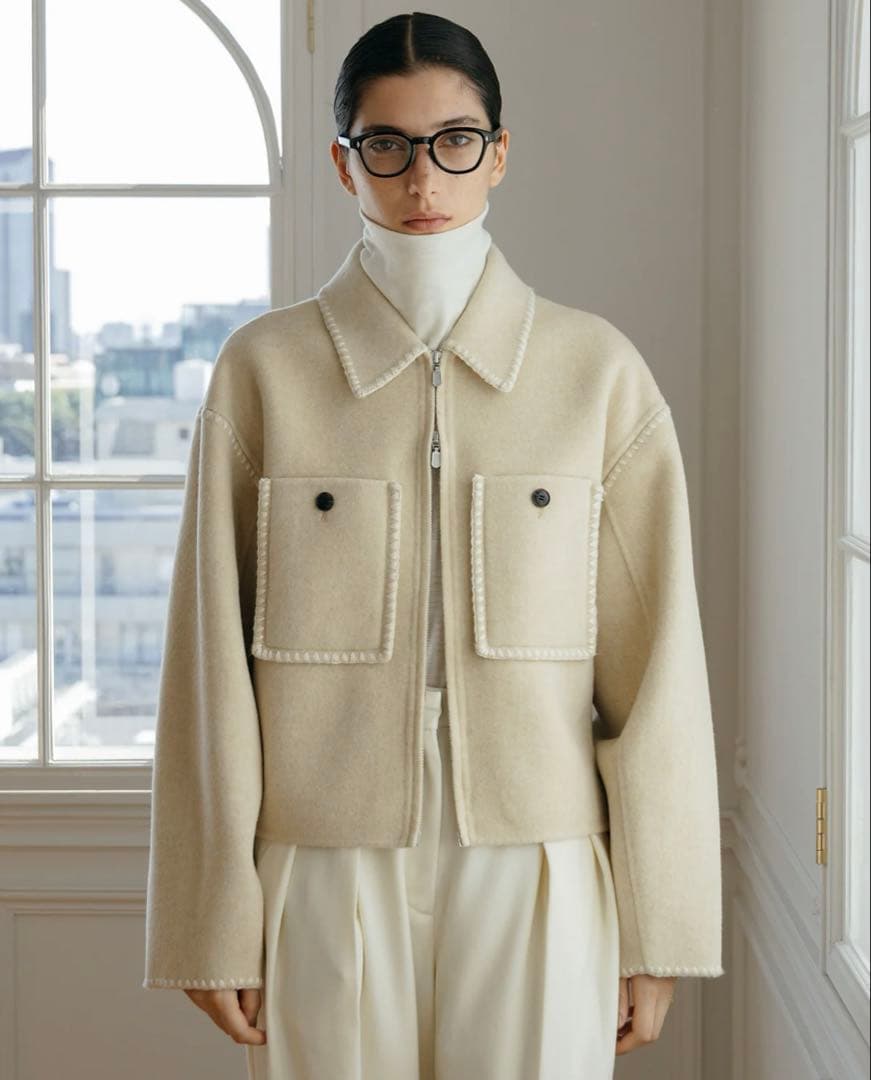 CREDONA ◆ ウールショートジップジャケット