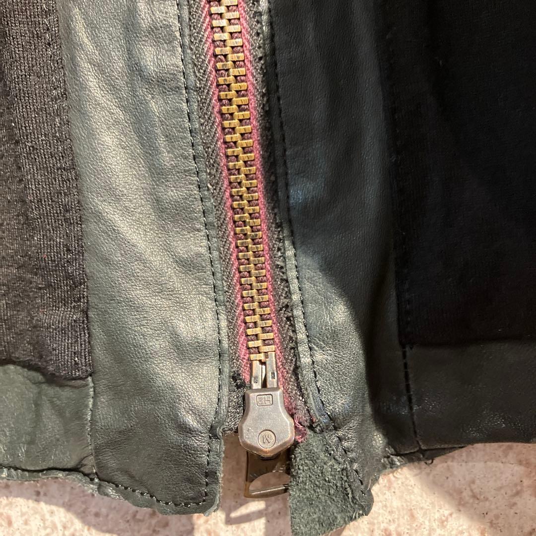 ブランド古着　sissi ウォッシャブルレザーライダース　シシ　カーフレザー