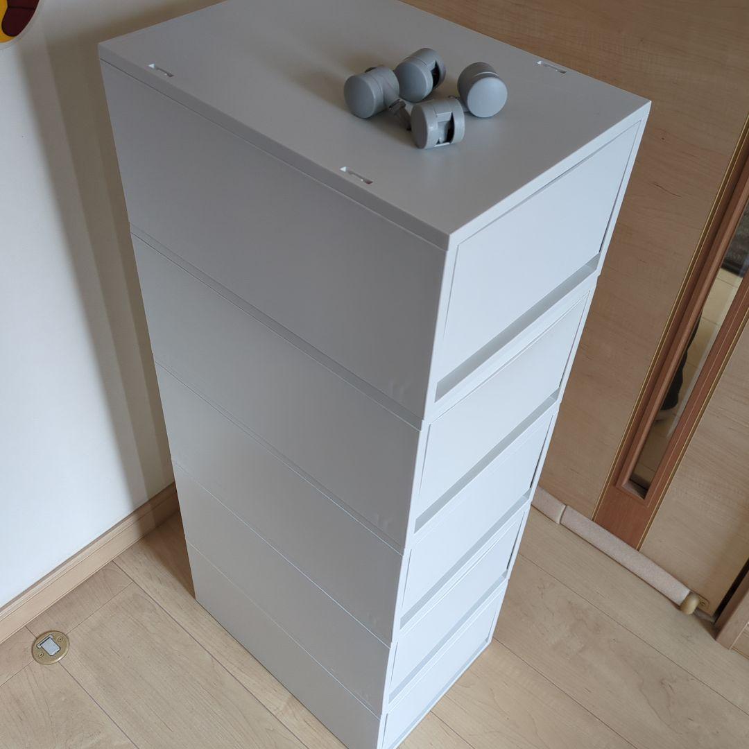 無印良品 ポリプロピレンケース 引出式 （ホワイトグレー） 5個