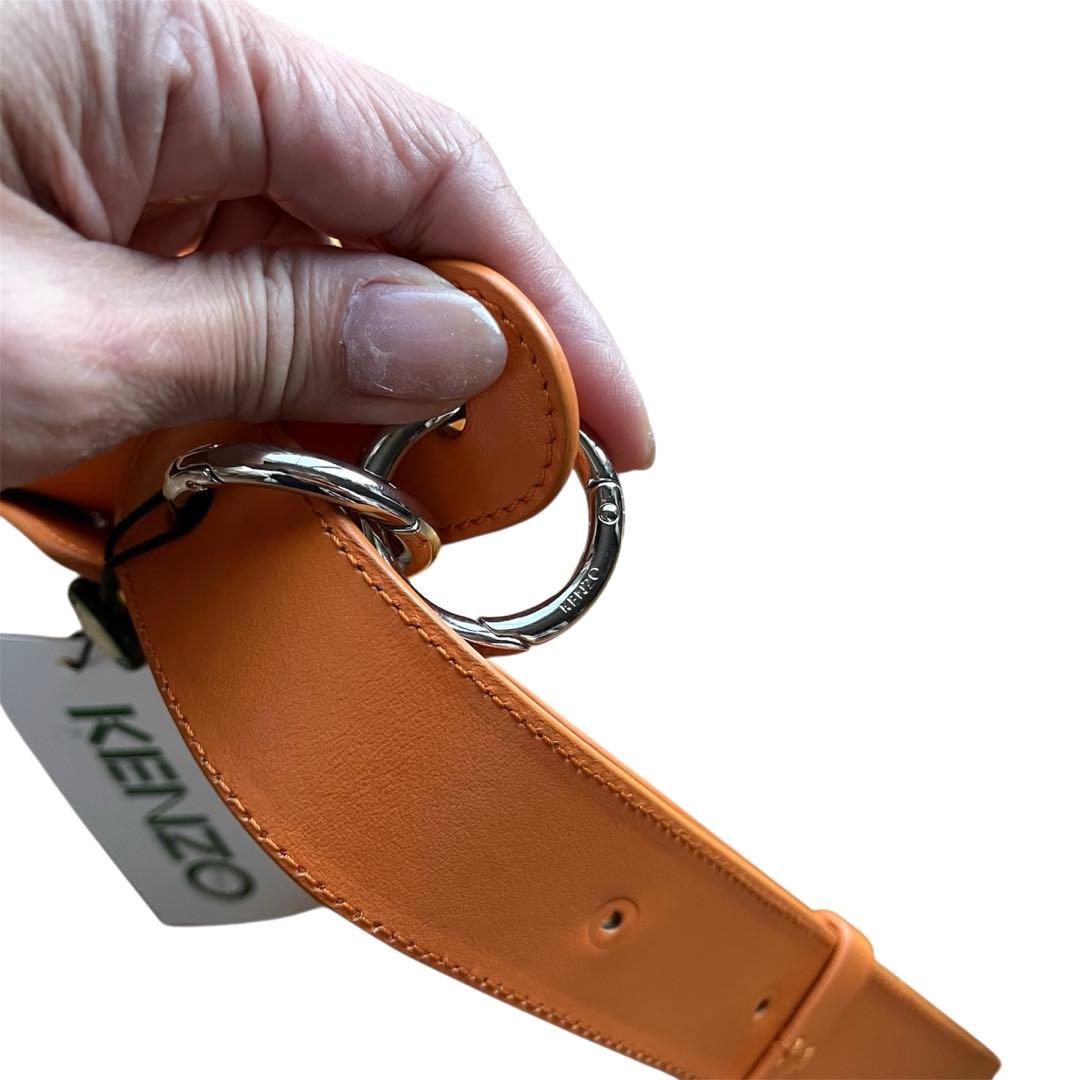 KENZO ファー付きベルト オレンジ 新品未使用 タグ付き