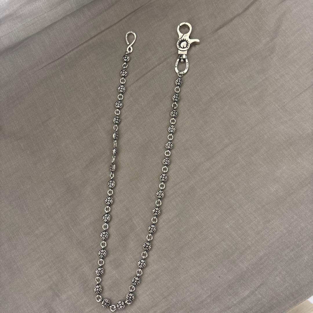 ウォレットチェーン　クロスボール　シルバー925コーティング