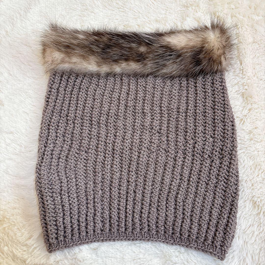 極美品☆マックスマーラ オポッサムファー 毛皮 スヌード 近年モデル