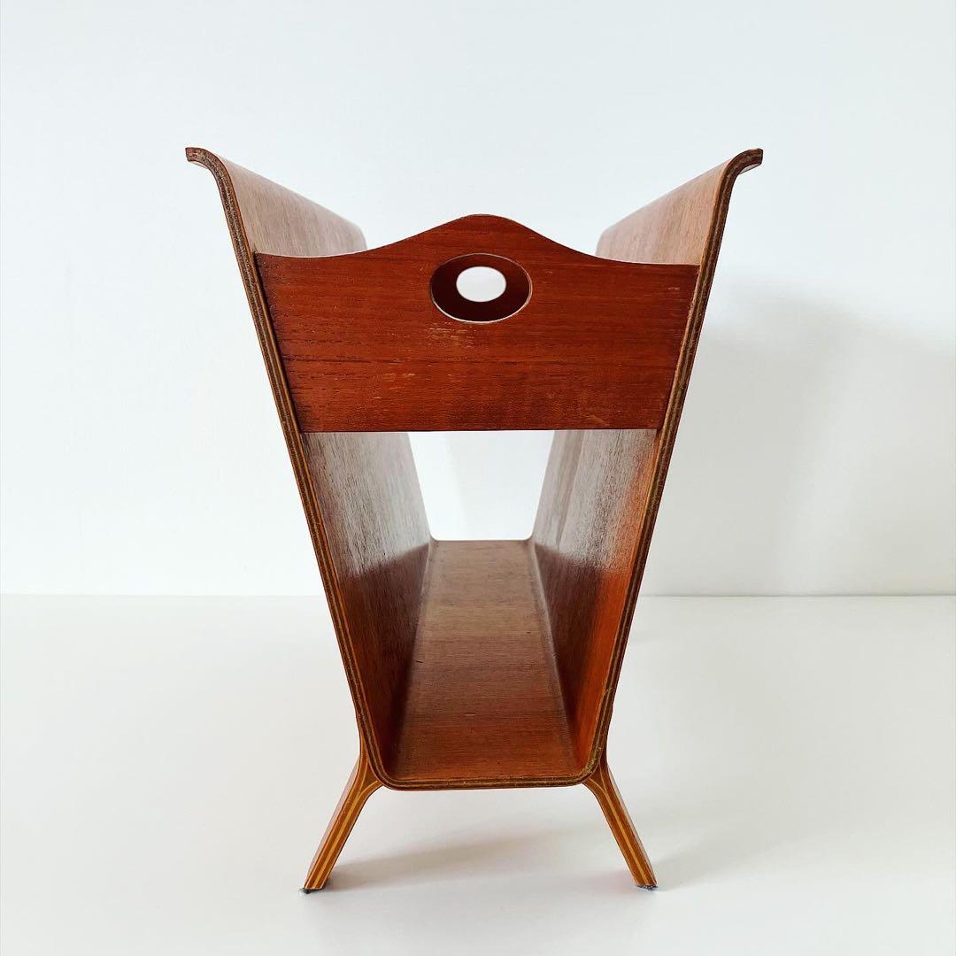 サイトーウッド　マガジンラック　小物入れ　70s ビンテージ家具　古道具　古家具