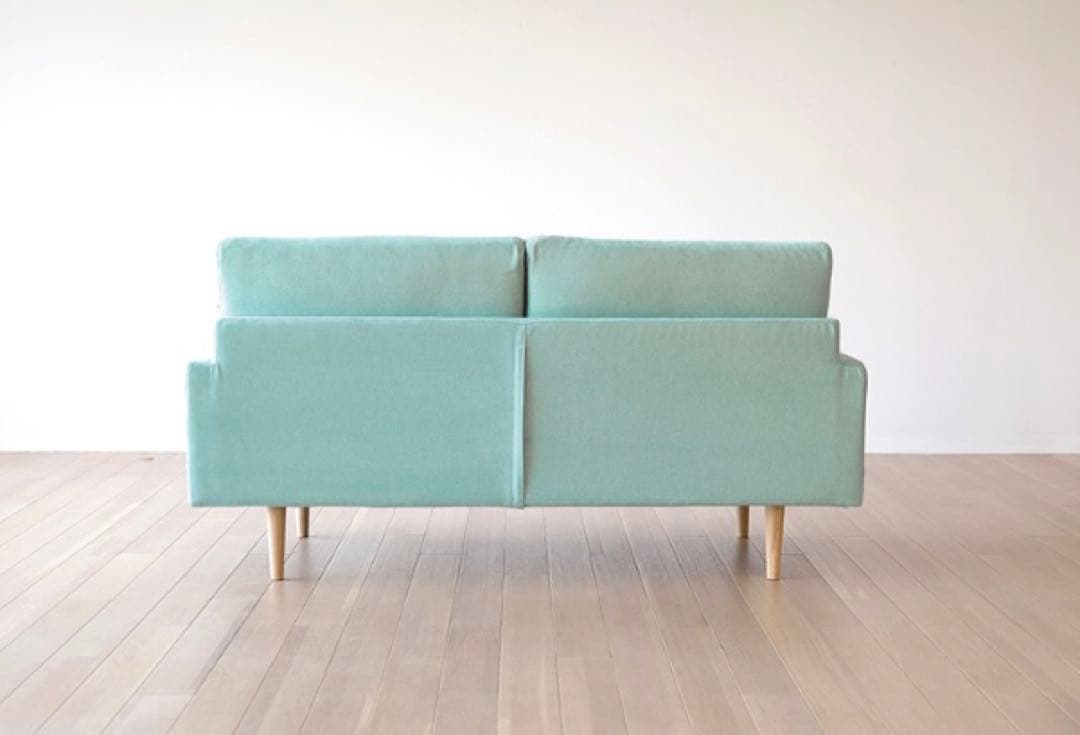 【高野木工】レオソファ2.5人掛け　ライトブルー