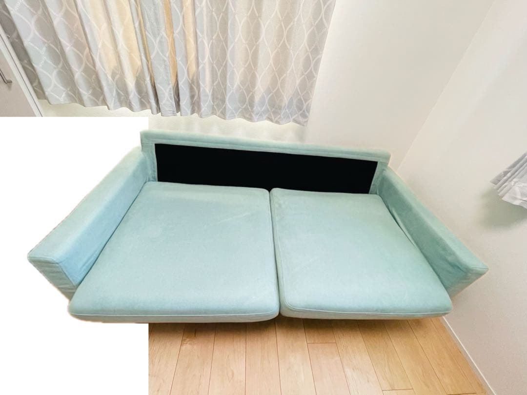 【高野木工】レオソファ2.5人掛け　ライトブルー