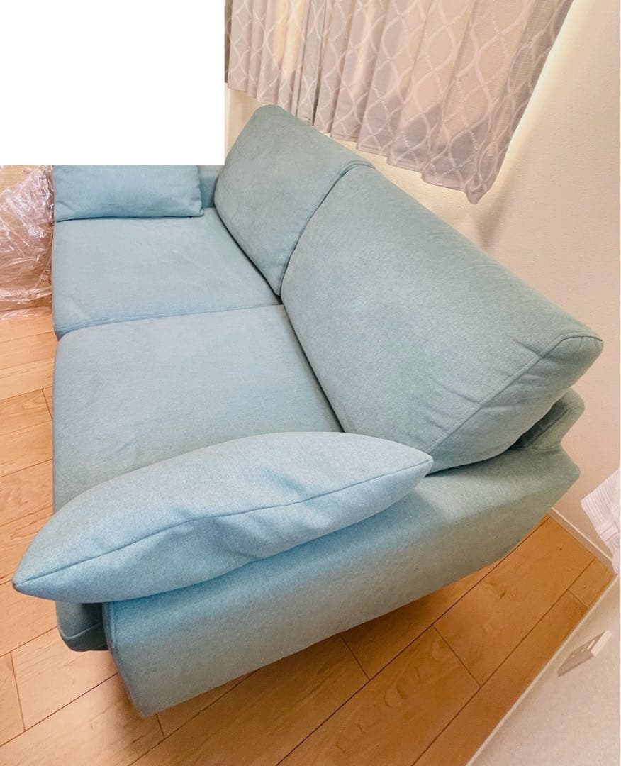 【高野木工】レオソファ2.5人掛け　ライトブルー