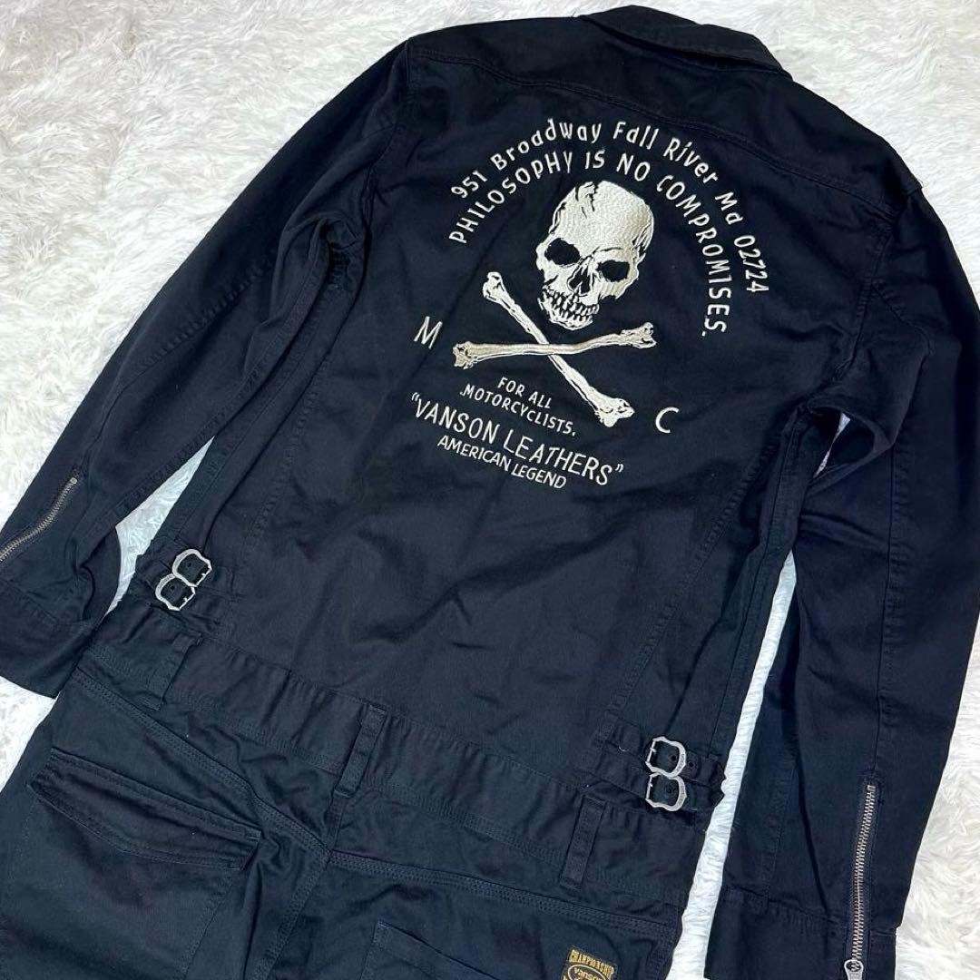【美品】Vanson Leathers ブラックオーバーオール
