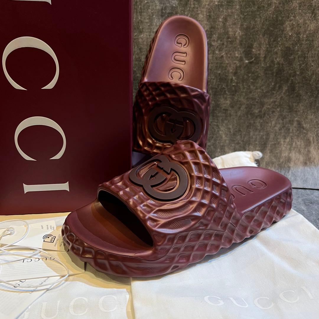 未使用 GUCCI インターロッキングG メンズ スライドサンダル　28cm